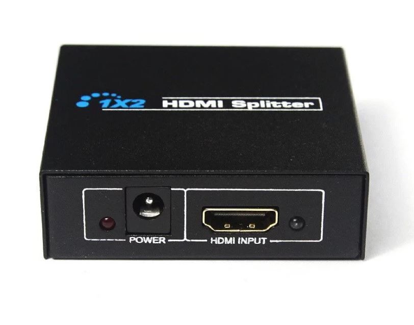 GS HDMI Splitter 1 Input 2 Output | Full HD 1080P 3D HDMI Splitter Adapter for TV, Monitor, Projector & Gaming Console