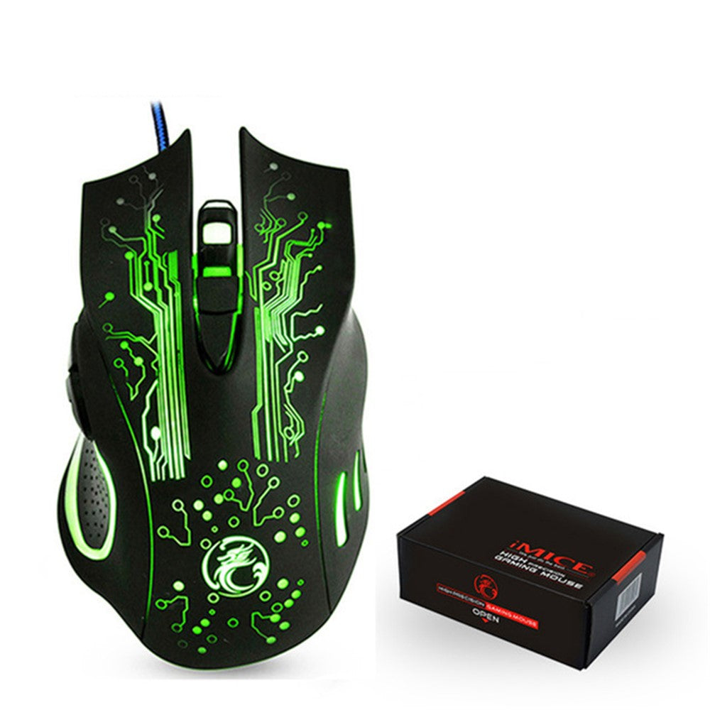 6-Button Wired USB Gaming Mouse with LED Lighting, 2400 DPI