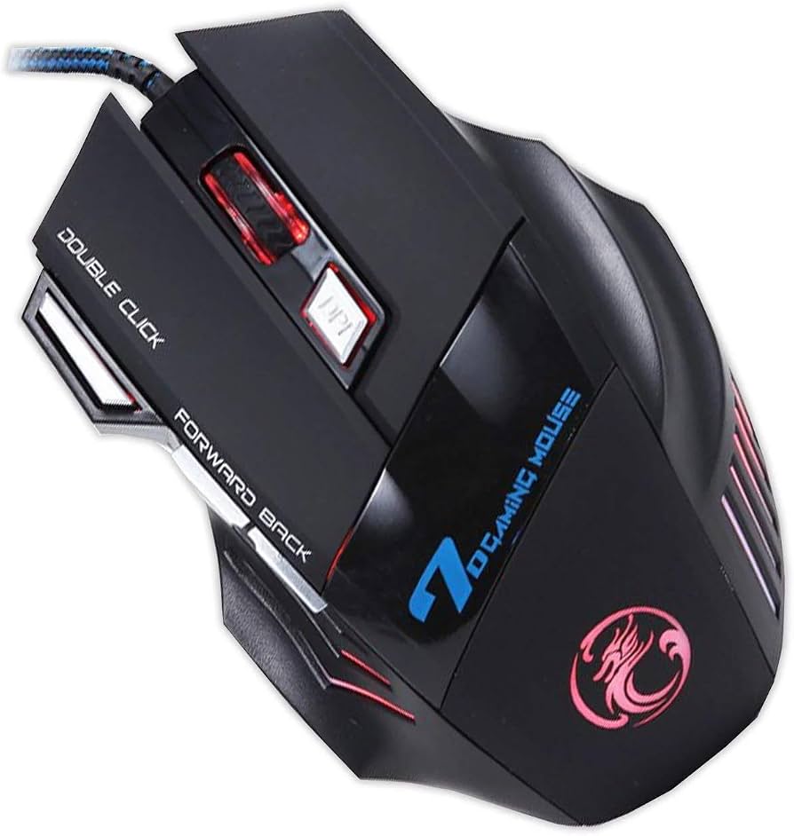 Wired USB Gaming Mouse with 7 Buttons, 3200 DPI and LED Lighting
