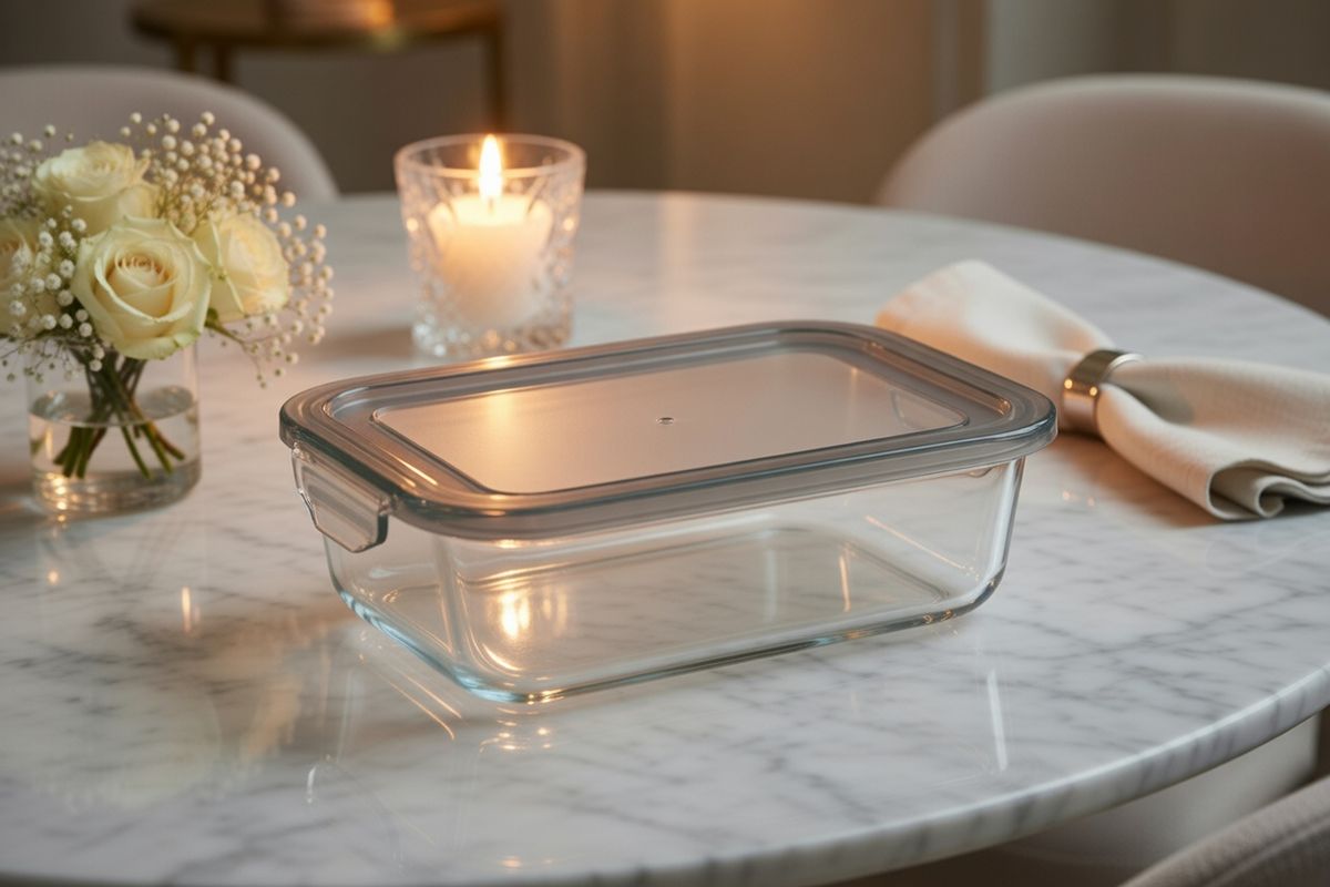 1480ml Borosilicate Glass Food Storage Container with Airtight & Leakproof Lid | BPA-Free Meal Prep Lunch Box