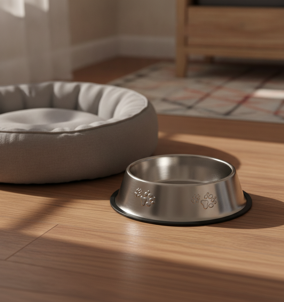Premium Stainless Steel Dog Feeding Bowl 33cm with Non-Slip Base – Pet Food & Water Bowl