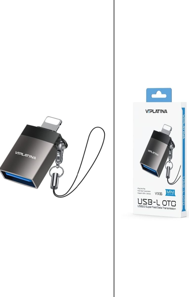 VIPLATINA VX16 Lightning Male to USB-A Female OTG Adapter | Fast Data Transfer USB 3.0 Converter for iPhone & iPad