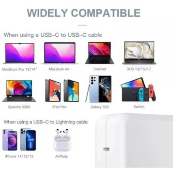 87W USB-C Fast Charger for MacBook Pro & MacBook Air with 2M USB-C Charging Cable | PD Laptop Power Adapter