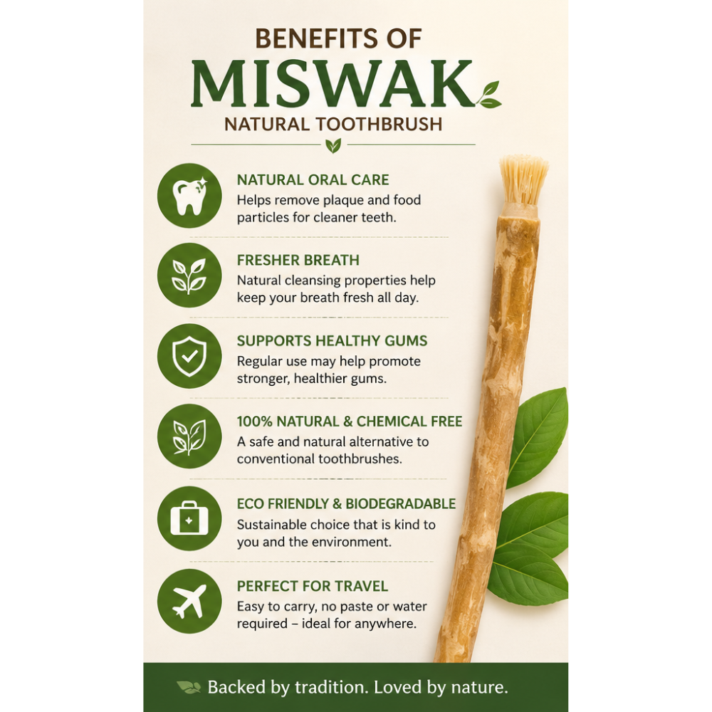 Al Khair Miswak Natural Toothbrush 8 Inch - Pack of 2 | Organic Salvadora Persica Herbal Teeth Cleaning Sticks