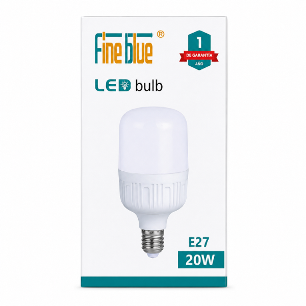 Fine Blue E27 20W LED Bulb – Super Bright Energy Saving Cool White Light for Home & Office