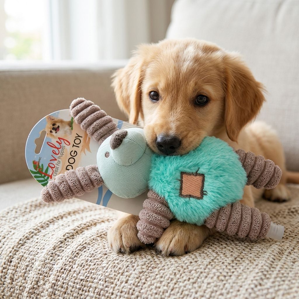 Plush Puppy Dog Toy – Soft Textured Chew & Play Toy