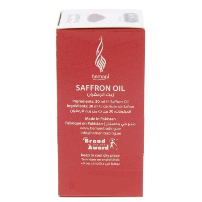 Hemani Saffron Oil 30ml - Pure Natural Saffron Enriched Oil for Face, Hair & Skin Care