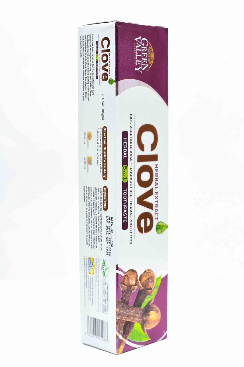Green Valley Clove Toothpaste – Herbal Oral Care & Fresh Breath – 185g
