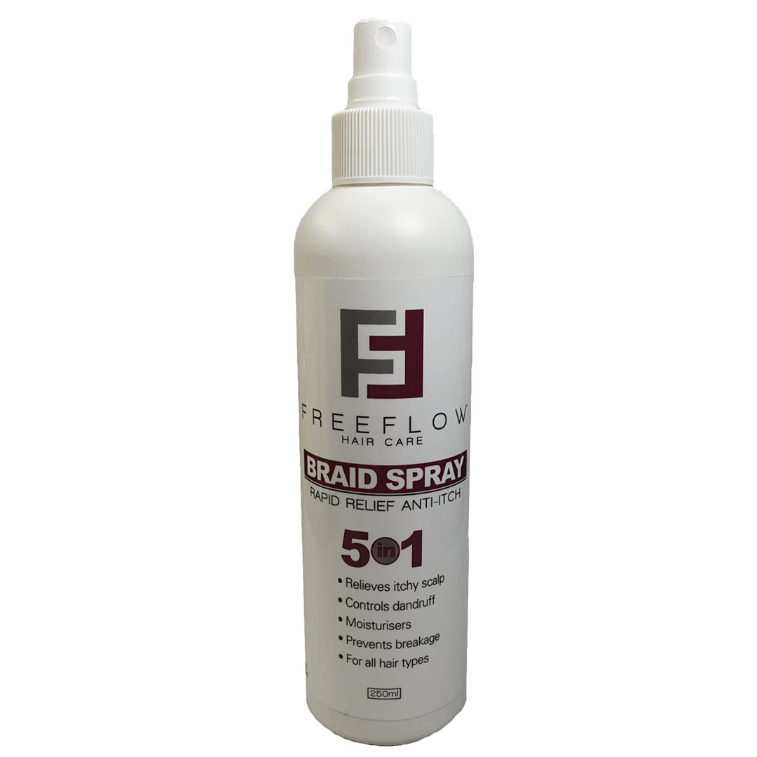 Free Flow 5-in-1 Braid Spray 250ml | Moisturizing Anti-Itch Scalp & Hair Care Spray