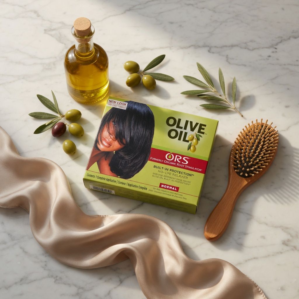 ORS Olive Oil No-Lye Hair Relaxer Kit Normal Strength | Full Application Hair Straightening Cream