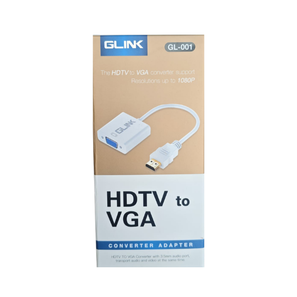 GLINK GL001 HDMI to VGA Adapter | HDMI Male to VGA Female Converter | Full HD 1080P Video Adapter for Monitor, TV & Projector