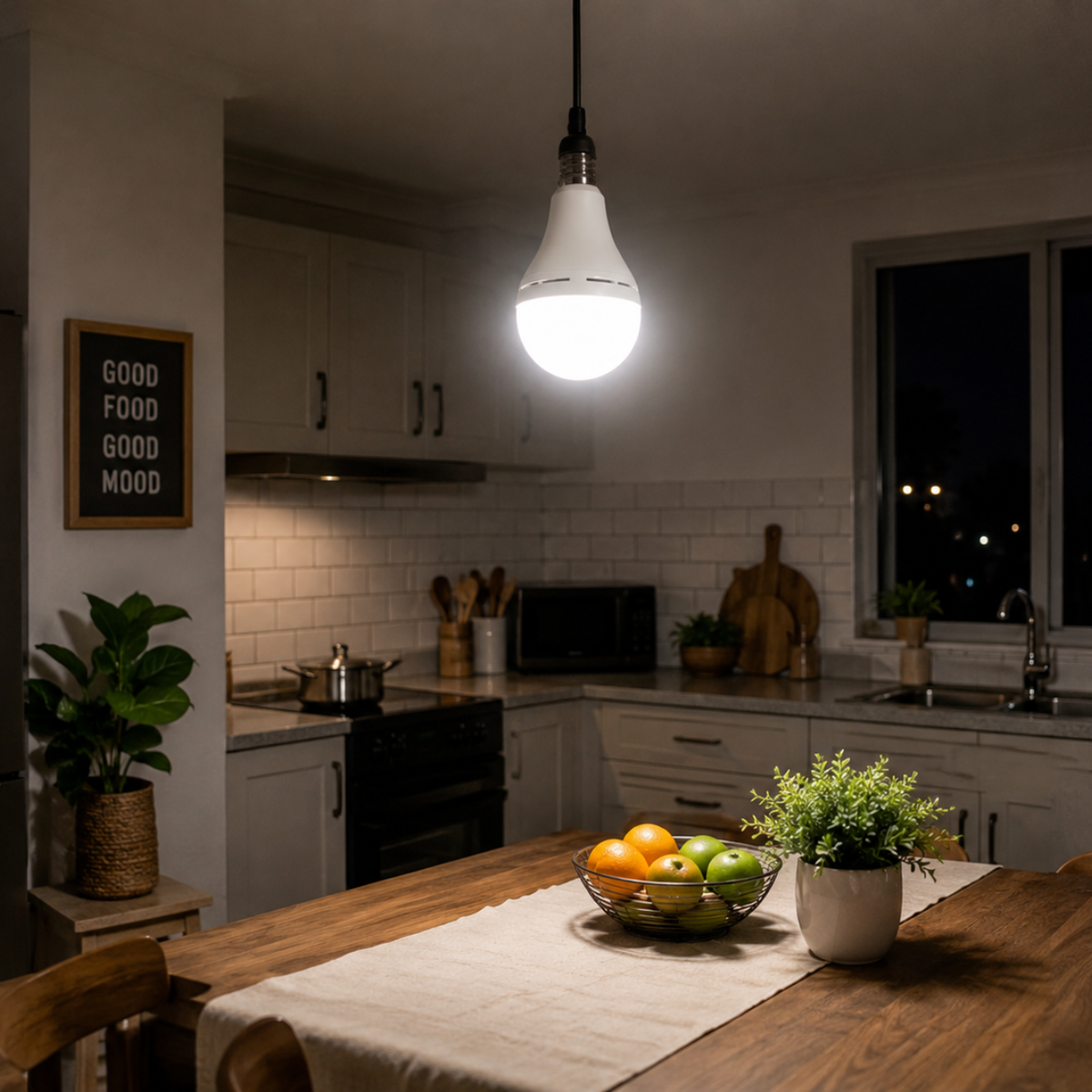 FineBlue 20W Rechargeable LED Emergency Bulb E27 Load Shedding Light - Cool White 6500K | 3 Pack