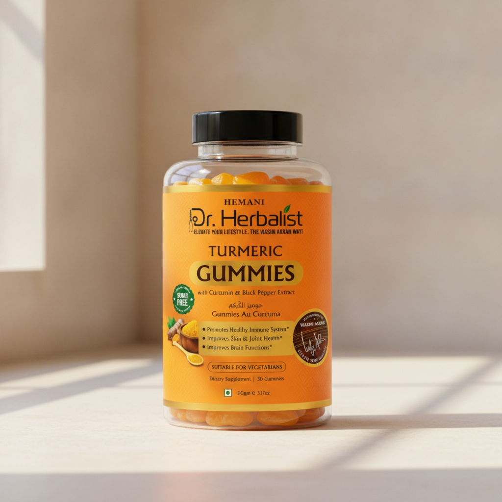 Dr. Herbalist Turmeric Gummies with Curcumin & Black Pepper – Sugar Free Vegetarian Gummies, 30 Count