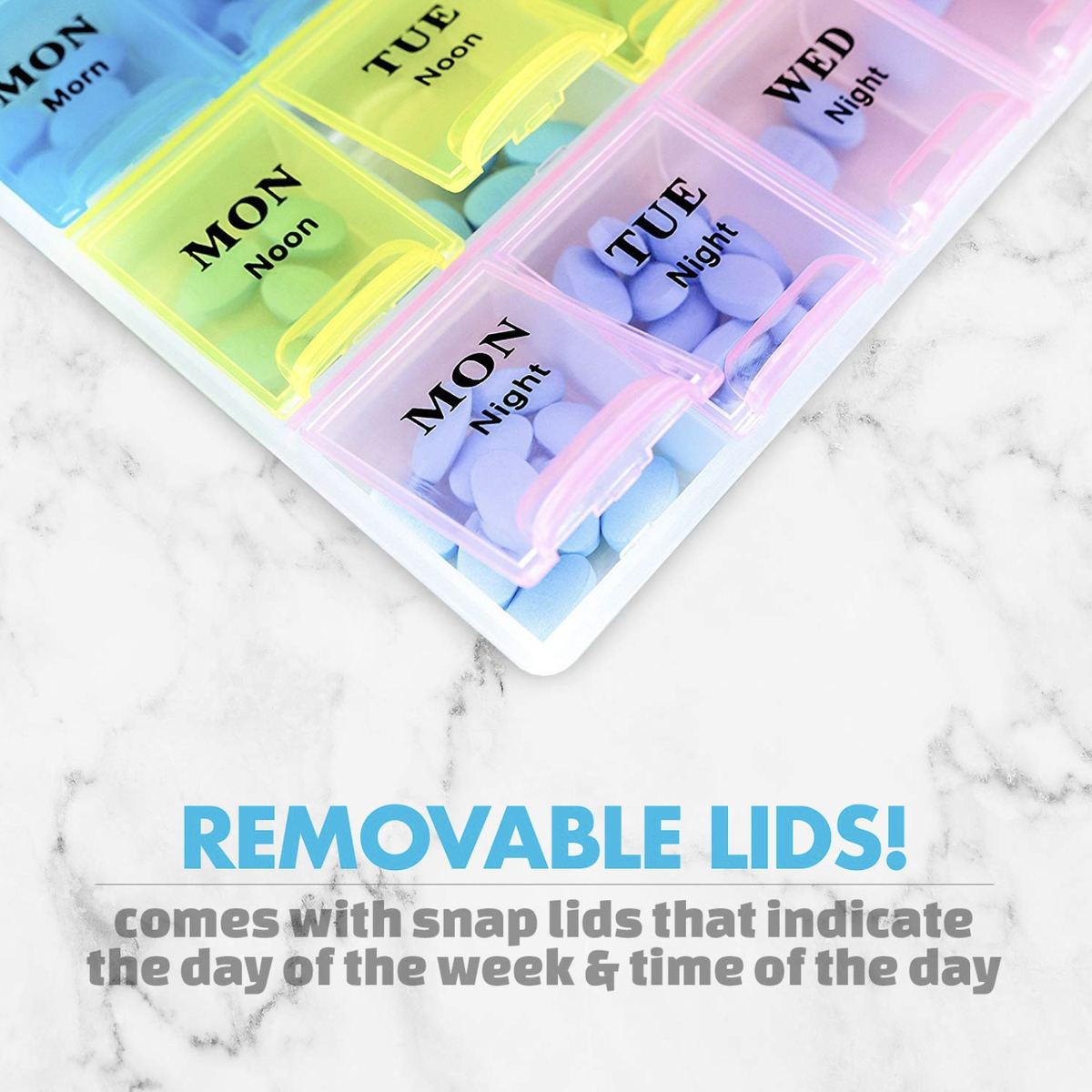 Weekly Pill Organizer Box – 7 Day Medicine Storage Case with 3 Daily Compartments (Morning, Noon & Night)