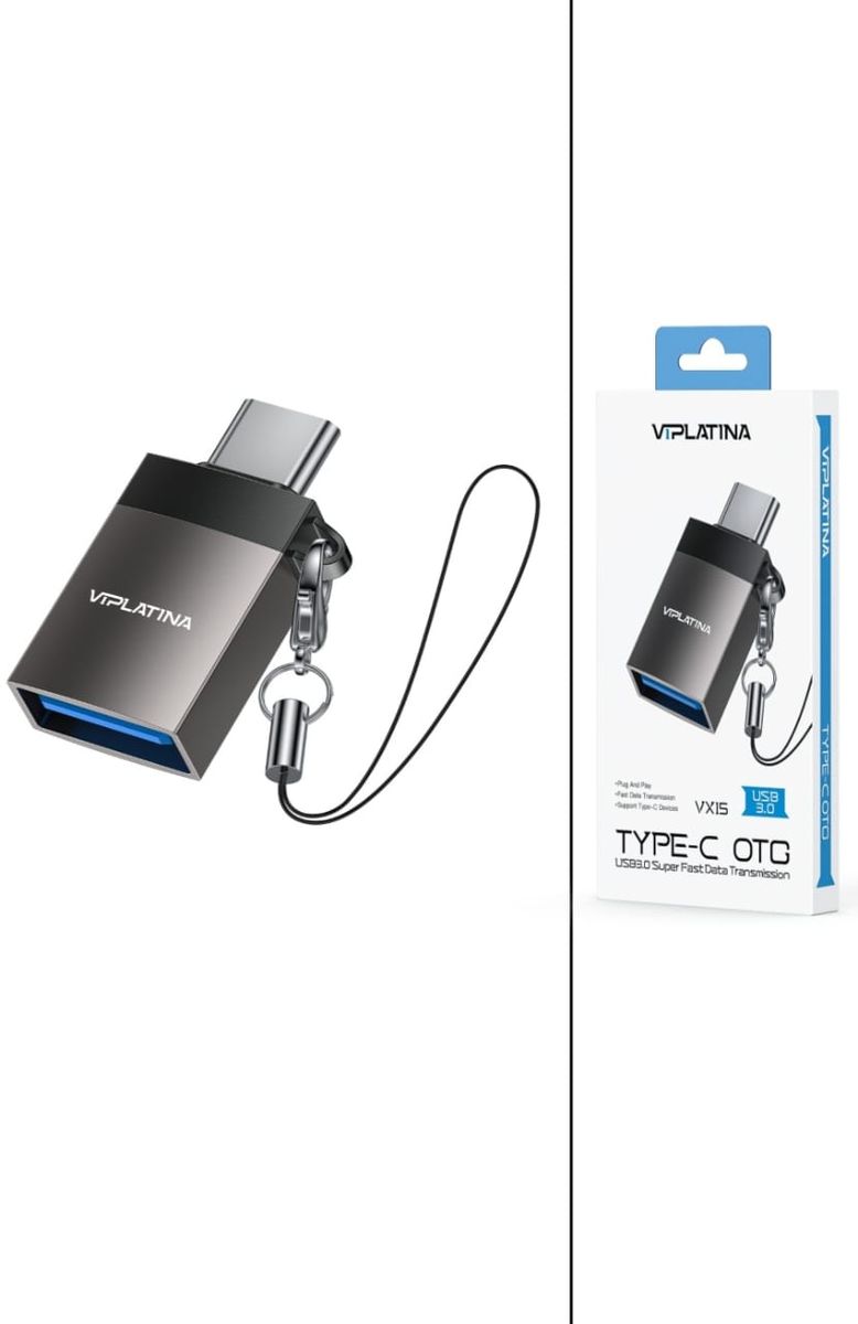 VIPLATINA VX15 USB-C Male to USB-A Female OTG Adapter | USB 3.0 High-Speed 5Gbps Data Transfer & Fast Charging Converter | Type-C to USB Adapter for Laptop, Android, MacBook & Tablet