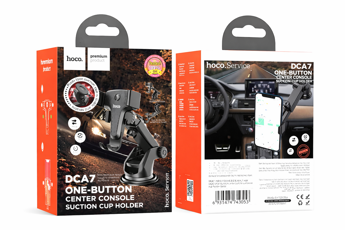 HOCO DCA7 Dashboard & Windshield Car Phone Holder with Suction Cup | 360° Adjustable Mobile Mount