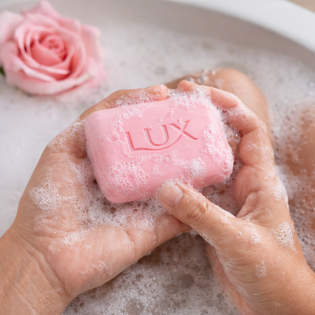 Lux Soft Touch Beauty Soap Bar 150g x 6 Pack with French Rose & Almond Oil – Moisturising Bath Soap for Soft & Glowing Skin