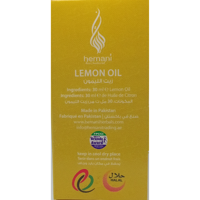 Hemani Lemon Essential Oil 30ml | 100% Pure Natural Aromatherapy, Hair & Skin Care Oil