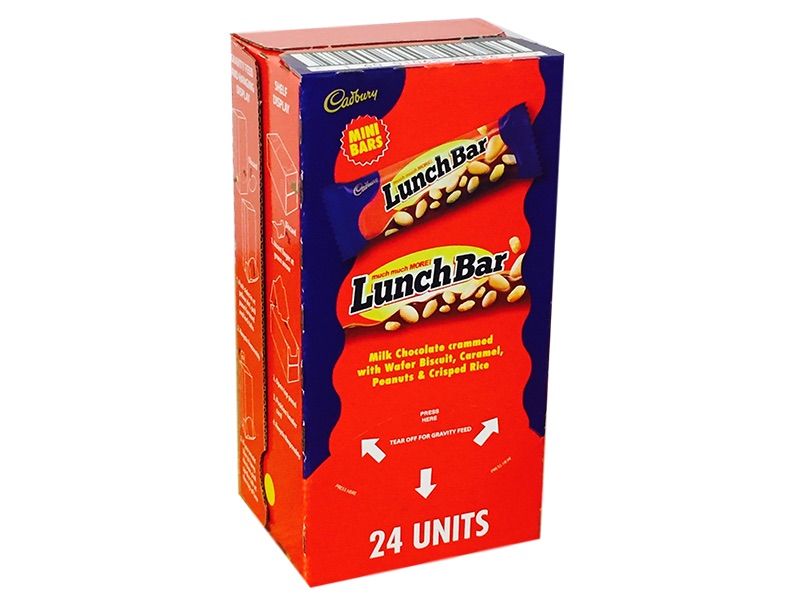 Cadbury Lunch Bar Mini Chocolate Bars 24 x 21g Display Box | Peanut & Caramel