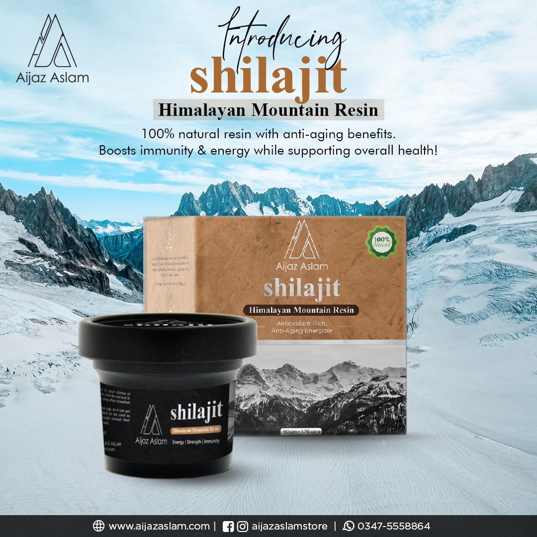 Aijaz Aslam Shilajit Himalayan Mountain Resin 50g | Pure Himalayan Fulvic Acid Mineral Supplement