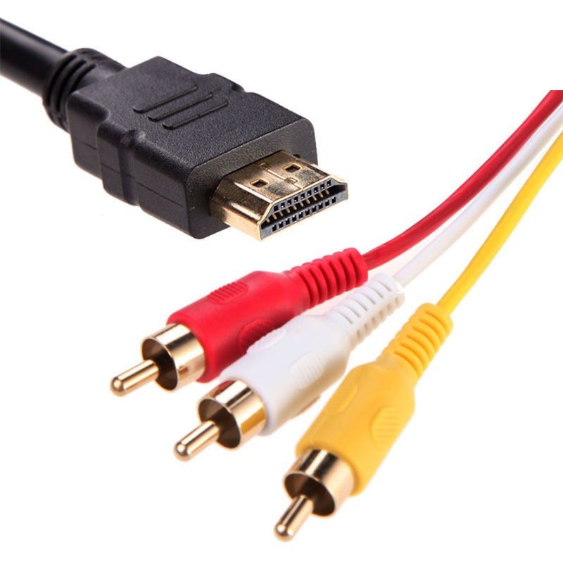 HDMI Male to 3 RCA AV Cable 1.5M | Audio Video Composite Cable for Compatible HDTV, TV & DVD