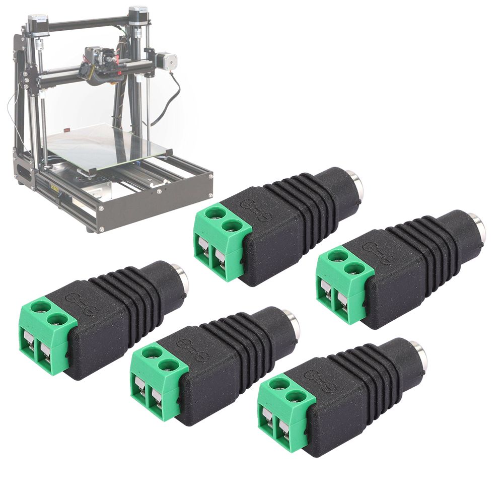 DC Male Power Plug to 2 Pin Screw Terminal Adapter 5 Pack