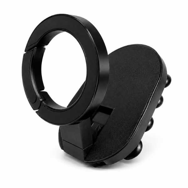 QY76 Magnetic Suction Cup Phone Mount with 360° Magnetic Ring | Desktop Stand & Wall Mount Holder