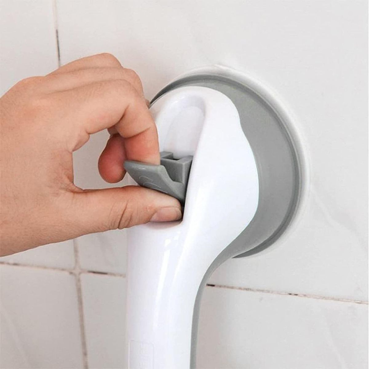 Dual Locking Shower Safety Suction Grab Bar | Heavy Duty Bathtub Safety Handle for Bathroom, Shower & Toilet