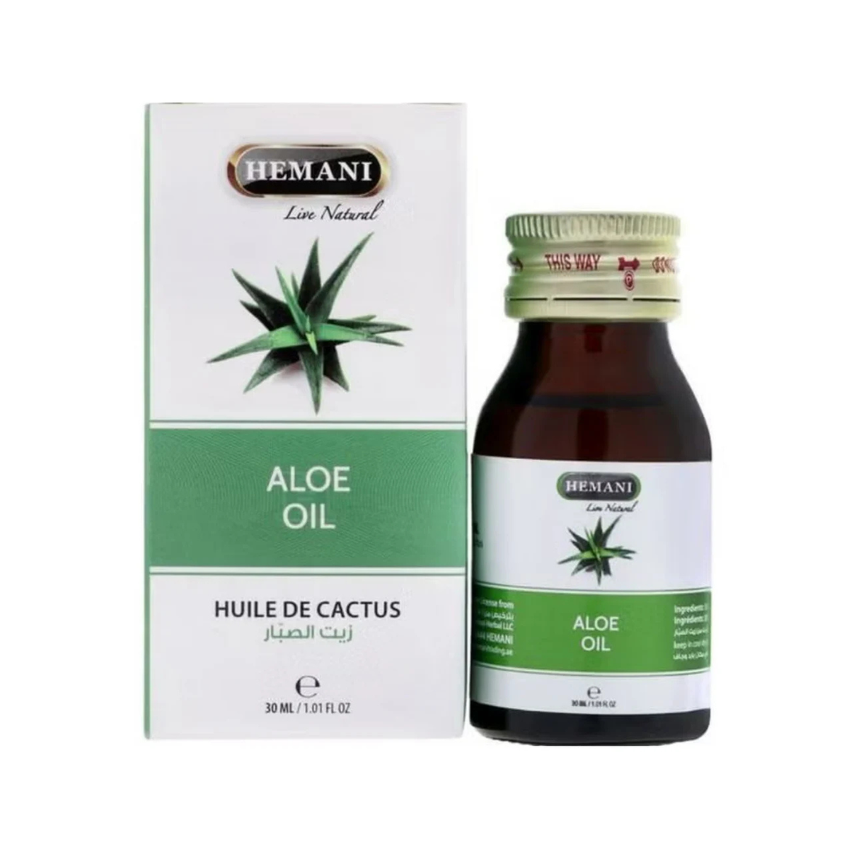 Hemani Aloe Oil 30ml | Natural Aloe Vera Oil for Hair, Skin & Massage Care