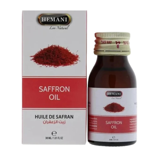 Hemani Saffron Oil 30ml - Pure Natural Saffron Enriched Oil for Face, Hair & Skin Care