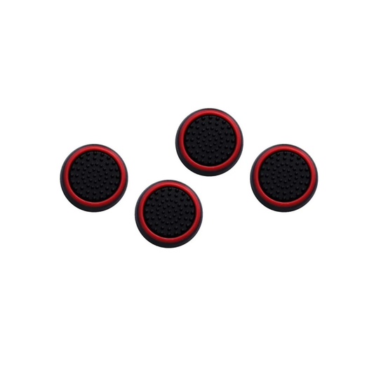 4 Pack Silicone Thumb Grip Caps for PS4 & Xbox Controllers – Anti-Slip Analog Stick Covers, Red & Black
