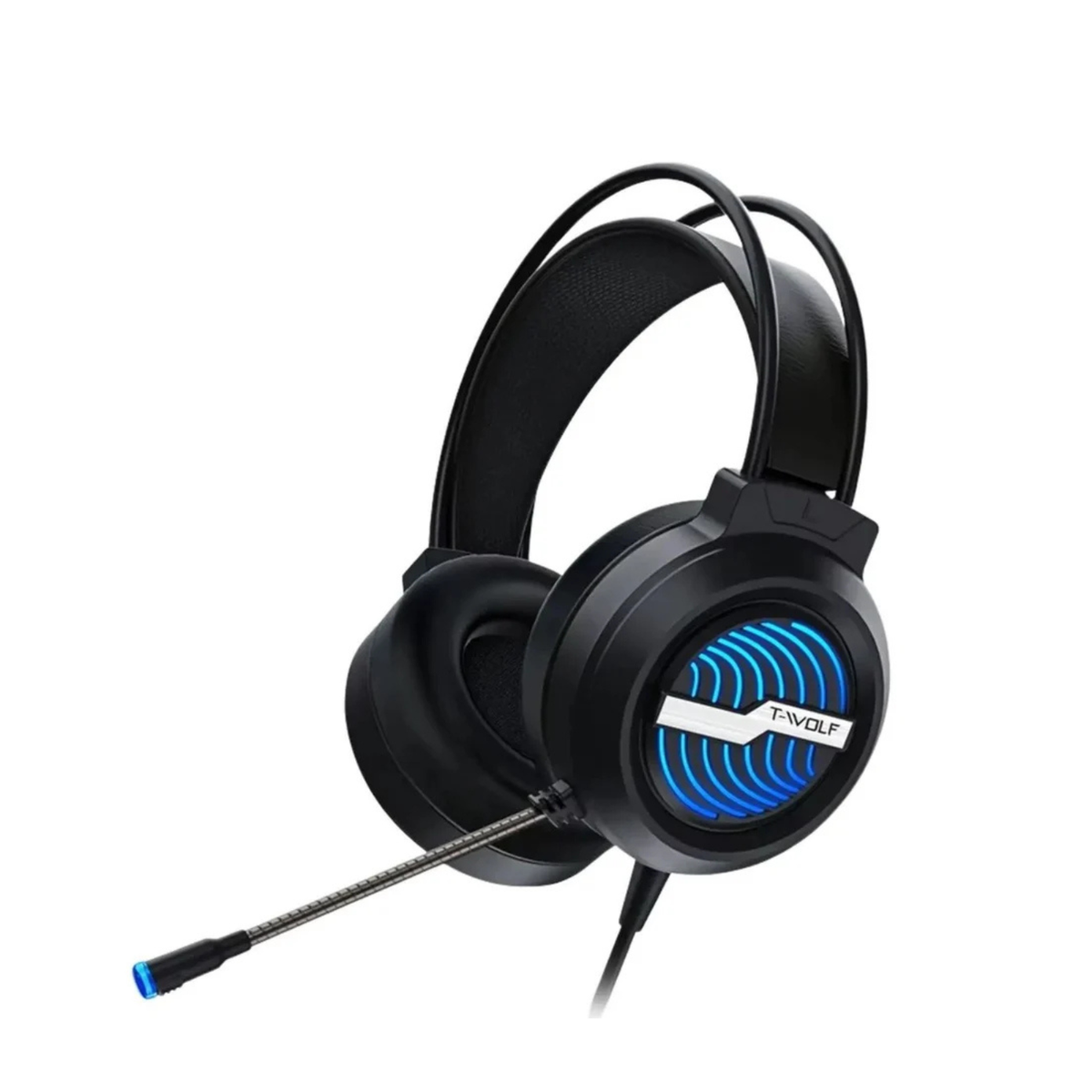 T-WOLF H130 RGB Gaming Headset with Microphone – Wired Stereo Headphones with 50mm Drivers