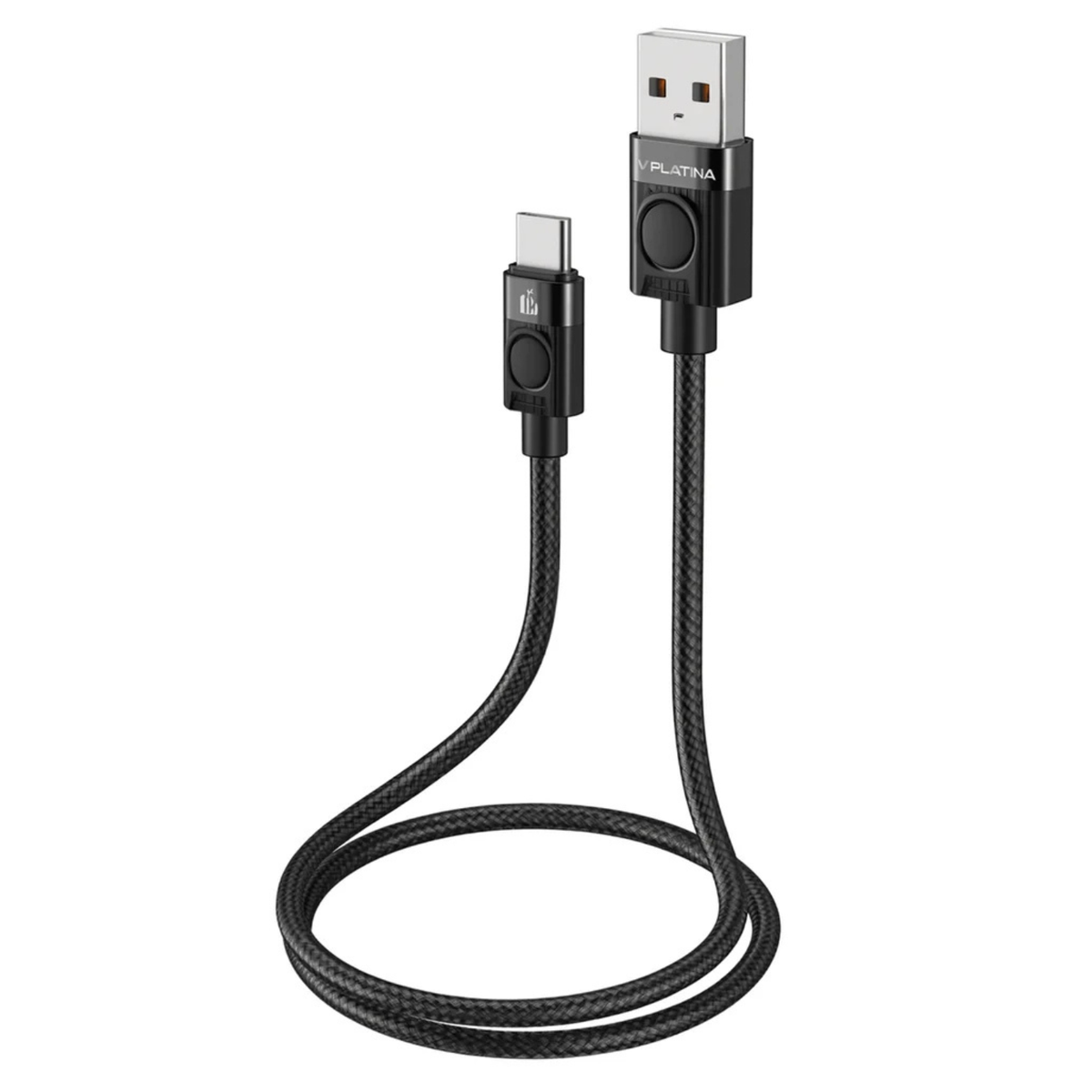 Viplatina BC90C USB-A to USB-C 18W Fast Charging Cable 1.2M | Durable Braided Data Sync Cable – Black