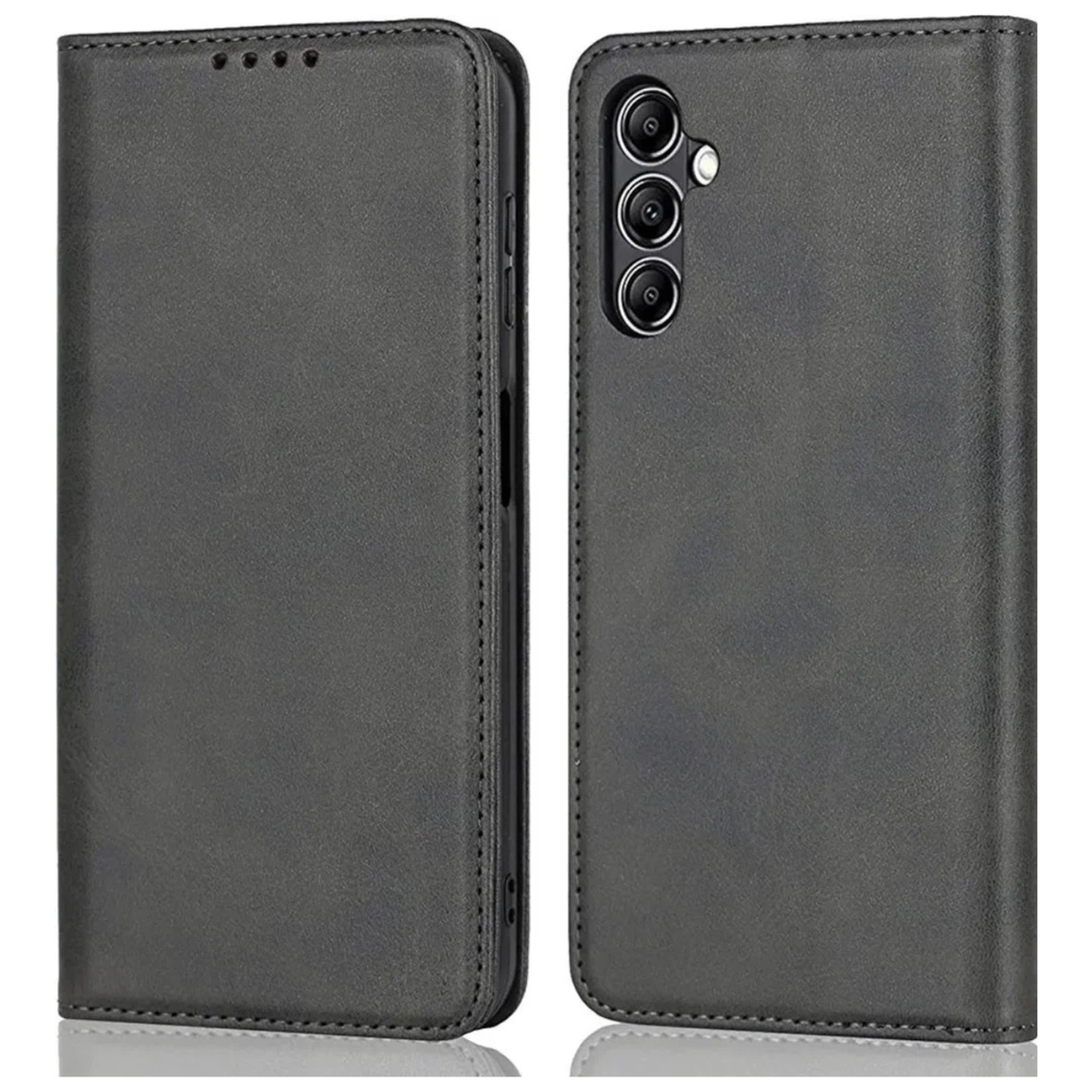 Magnetic Flip Leather Wallet Case for Samsung Galaxy A56 5G | Card Holder Stand Cover with RFID Protection - Black / Blue