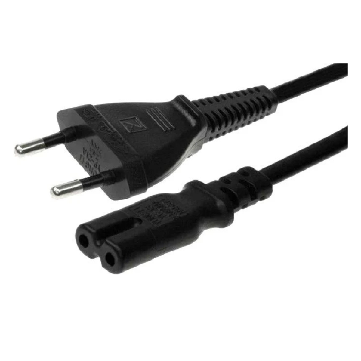 Figure 8 Power Cable C7/C8 | 2-Pin AC Power Cord for Laptop Chargers, TV, PS4, Printer & Electronics (1.5 Meter)