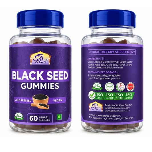 Al Khair Black Seed Gummies 60 Count – Cold Pressed Vegan Herbal Dietary Supplement