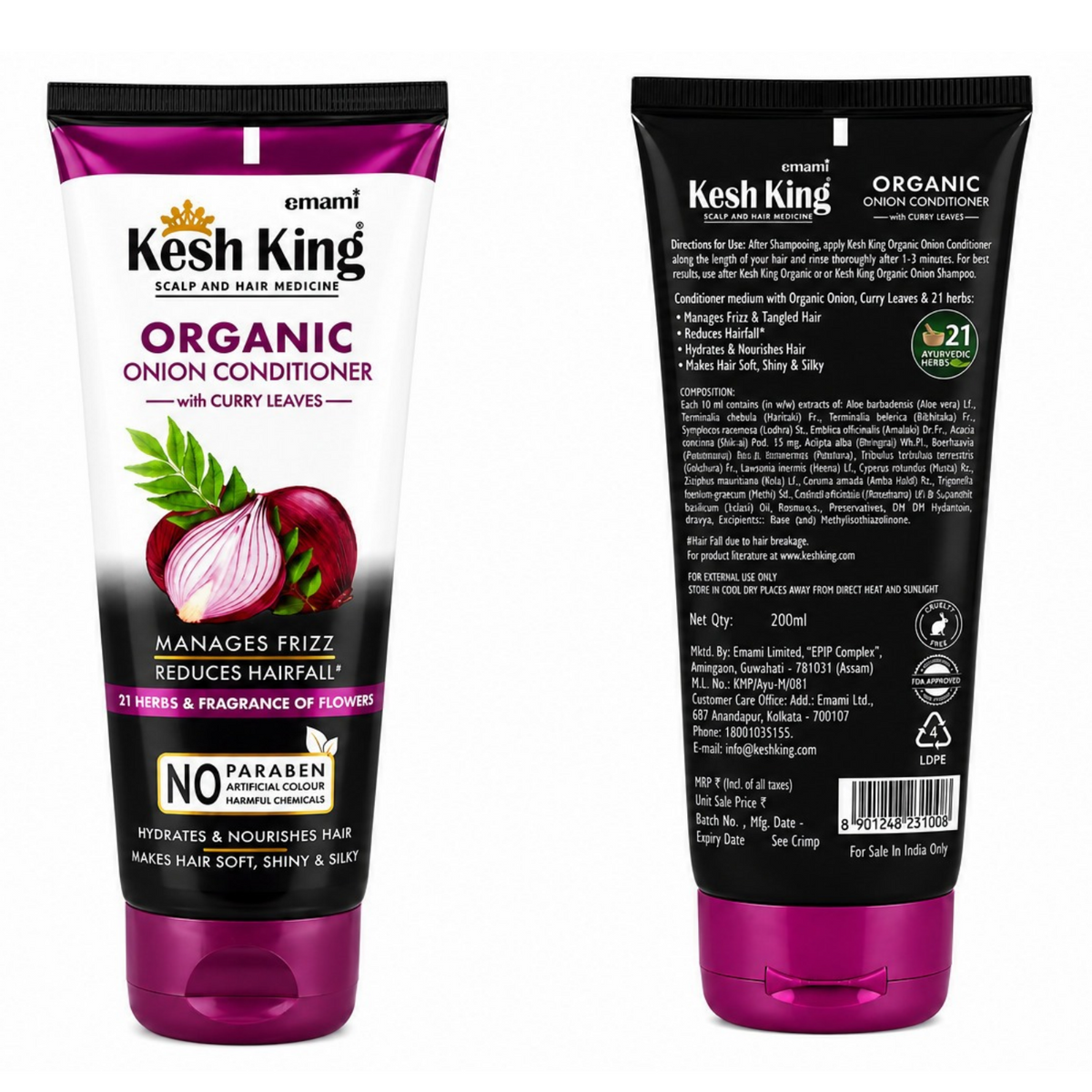 Kesh King Organic Onion Conditioner with Curry Leaves for Hair 200ml