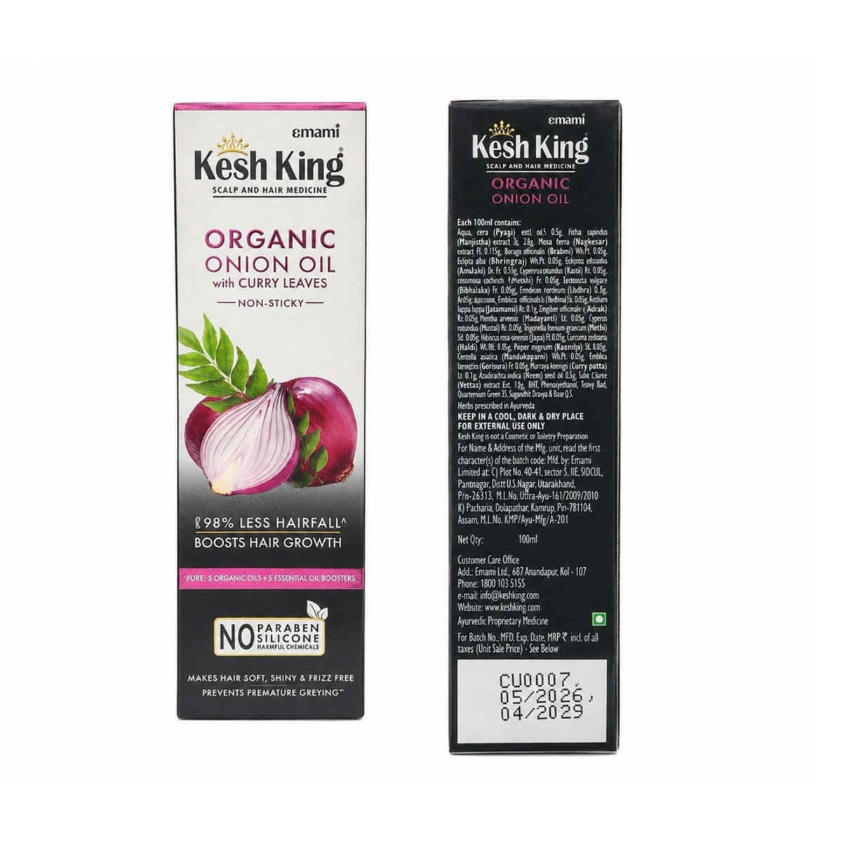 Kesh King Organic Onion Hair Oil with Curry Leaves 100ml