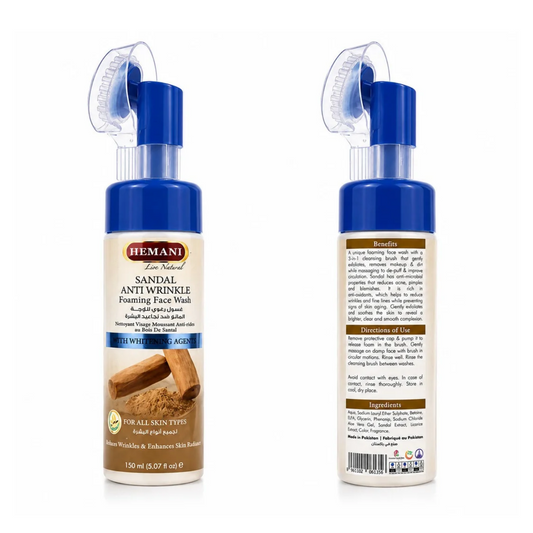 Hemani Sandal Anti-Wrinkle Foaming Face Wash with Cleansing Brush 150ml