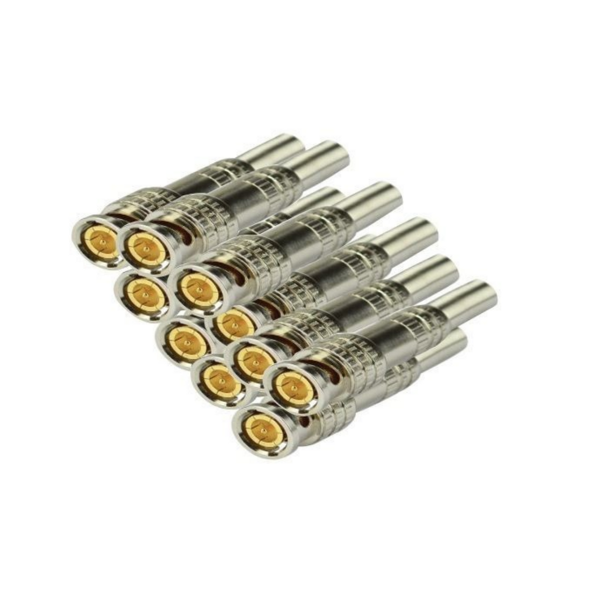 BNC Male Connectors 10 Pack for CCTV Coaxial Video Cable