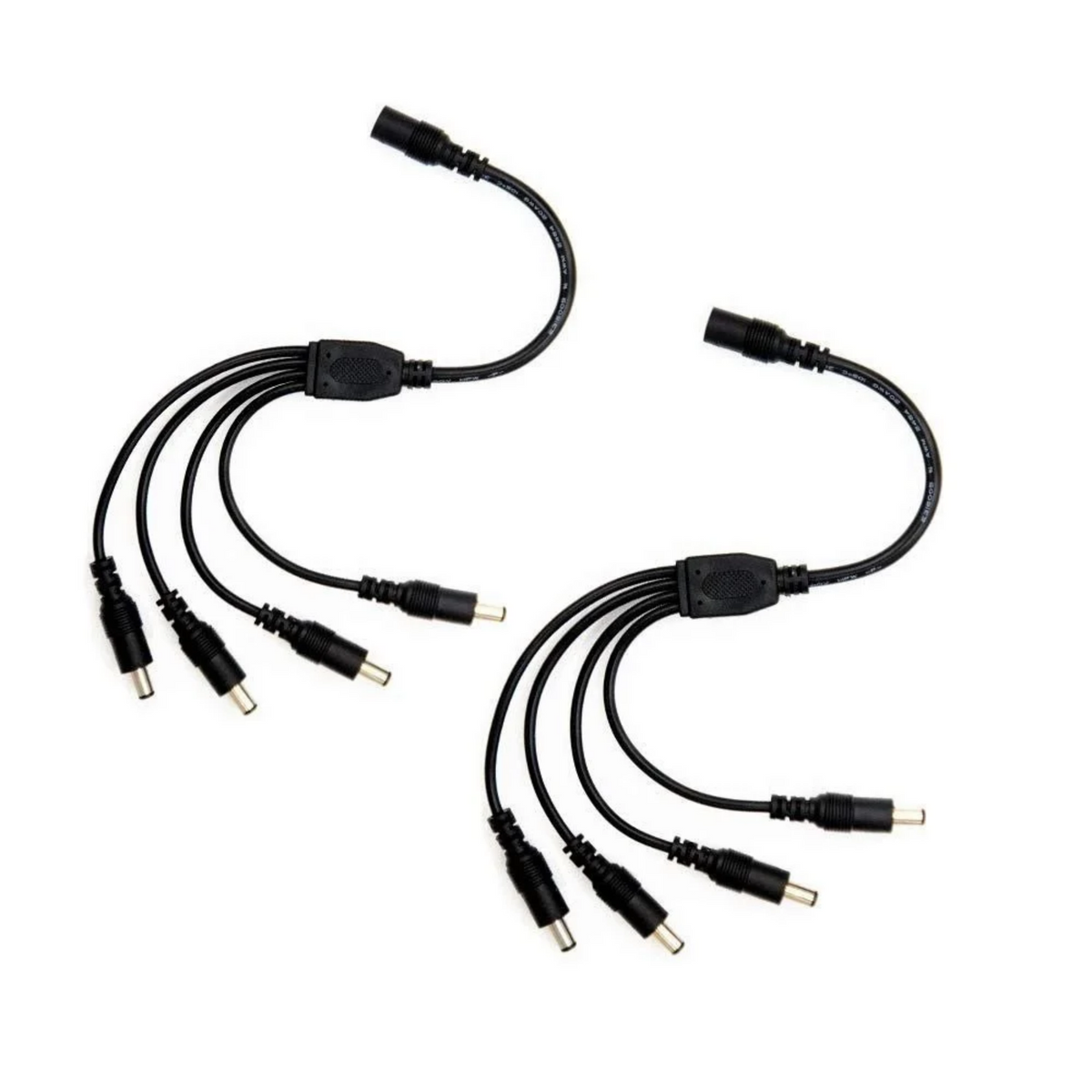 1-to-4 DC Power Splitter Cable for CCTV Cameras 2 Pack Security Systems