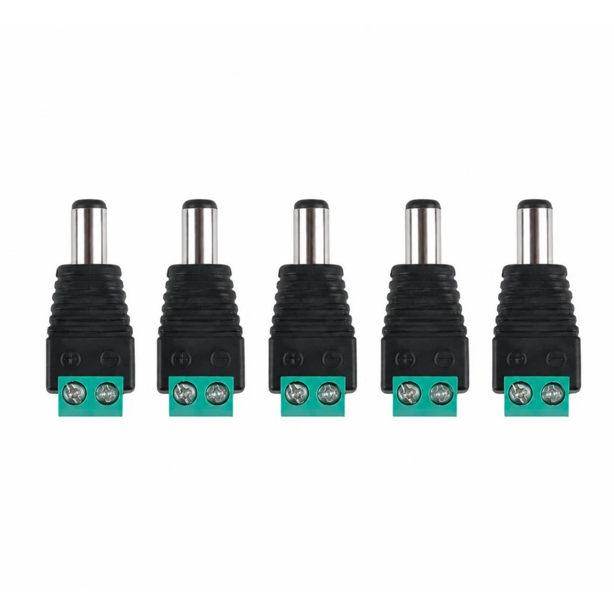DC Male Power Plug to 2 Pin Screw Terminal Adapter 5 Pack