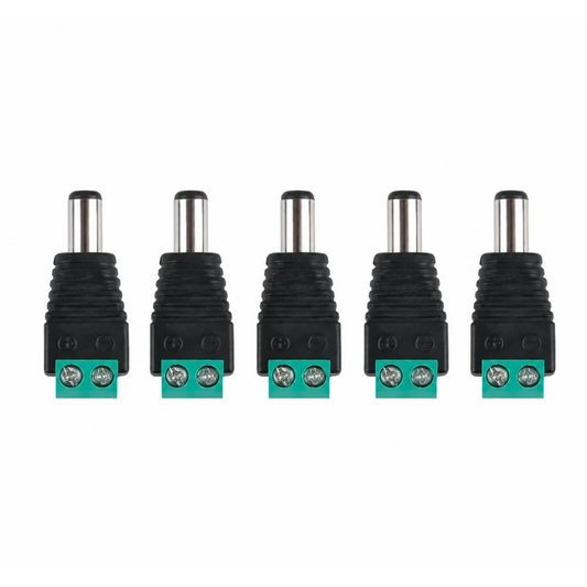 DC Male Power Plug to 2 Pin Screw Terminal Adapter 5 Pack