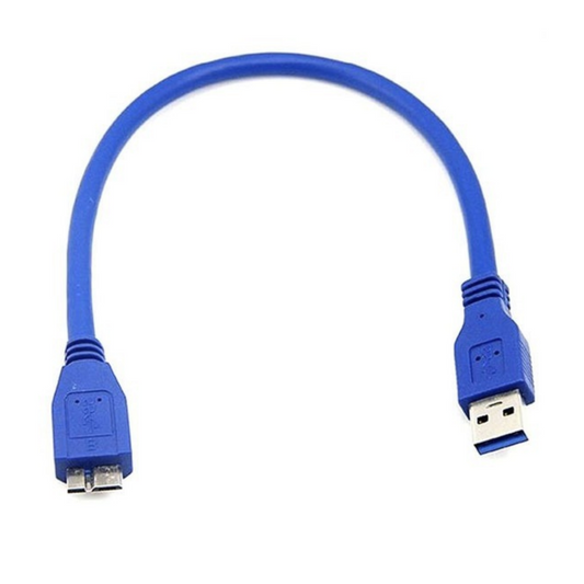 USB 3.0 A to Micro B External Hard Drive Cable 30cm High Speed Blue
