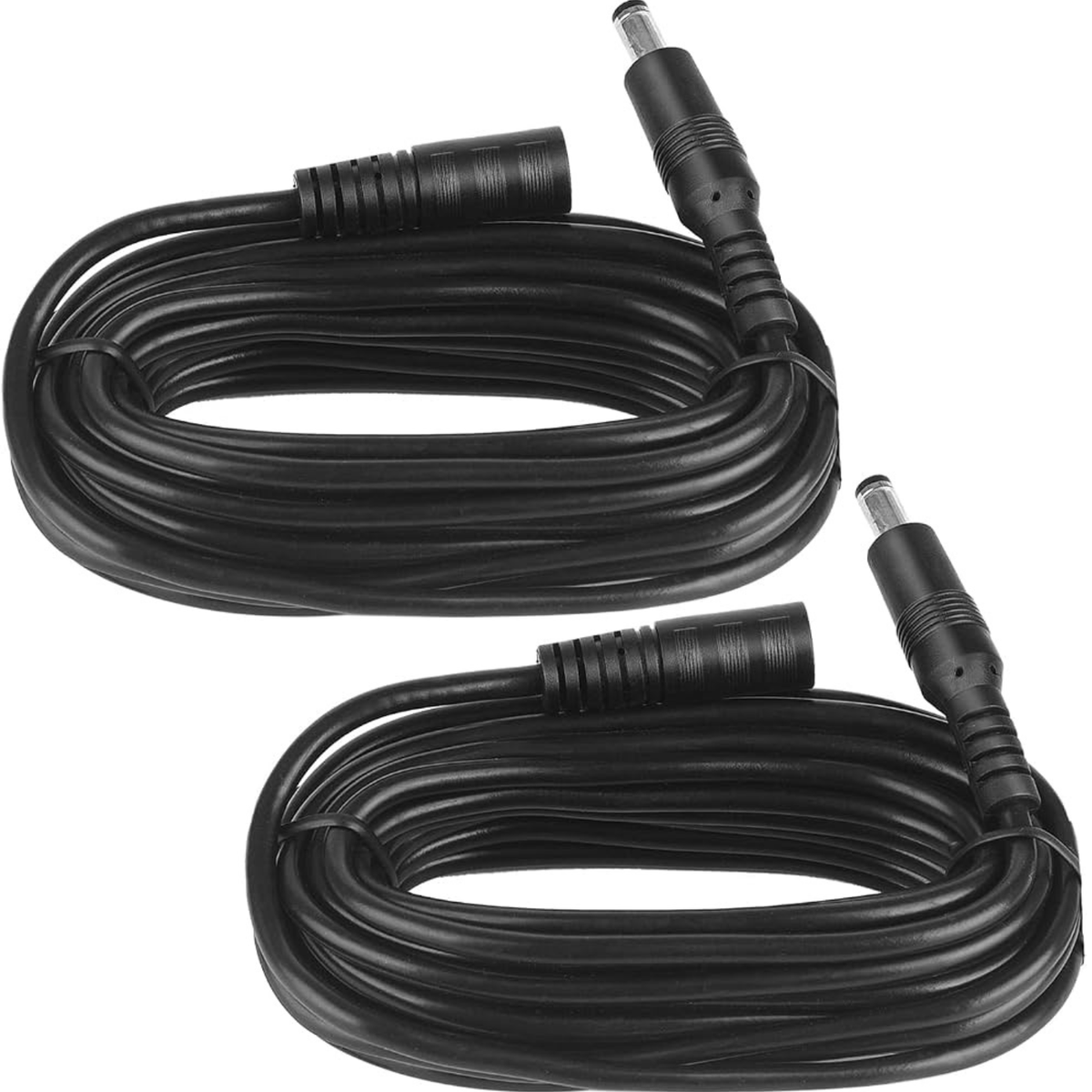 5M DC Extension Power Cable 5.5mm x 2.1mm Male to Female Extension Cord - 2 Pack for CCTV Cameras, LED Strip Lights & DC Power Adapters
