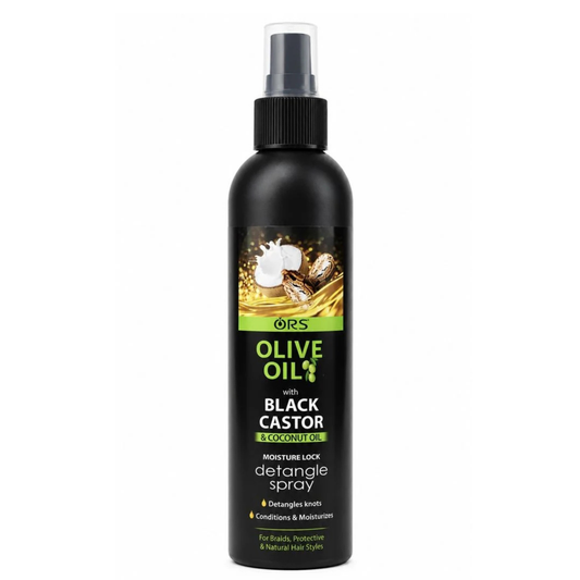 ORS Olive Oil Detangle Spray with Black Castor Oil & Coconut Oil | Moisture Lock Leave-In Hair Detangler | 250ml