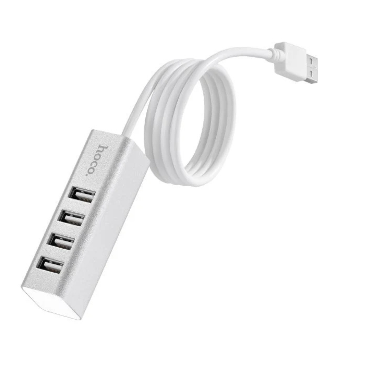 HOCO HB1 4-Port USB 2.0 High-Speed Hub | USB Splitter Adapter for Laptop, PC, Keyboard, Mouse & Flash Drive