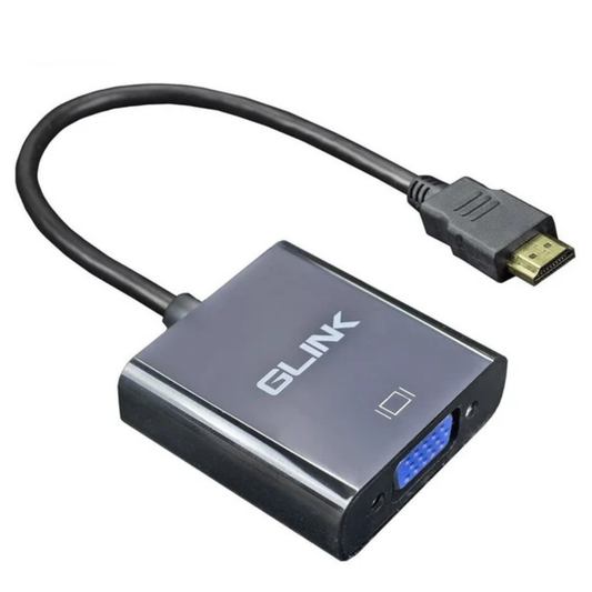 GLINK GL-001 HDMI to VGA Converter with 3.5mm Audio | Full HD 1080P HDMI to VGA Adapter for Monitor, Projector & TV