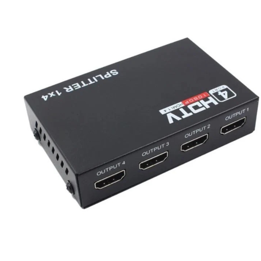 HDMI Splitter 1x4 HDMI 1.4 | Full HD 1080P 1 Input 4 Output HDMI Distribution Amplifier | HDTV Video Splitter with 3D & HDCP Support