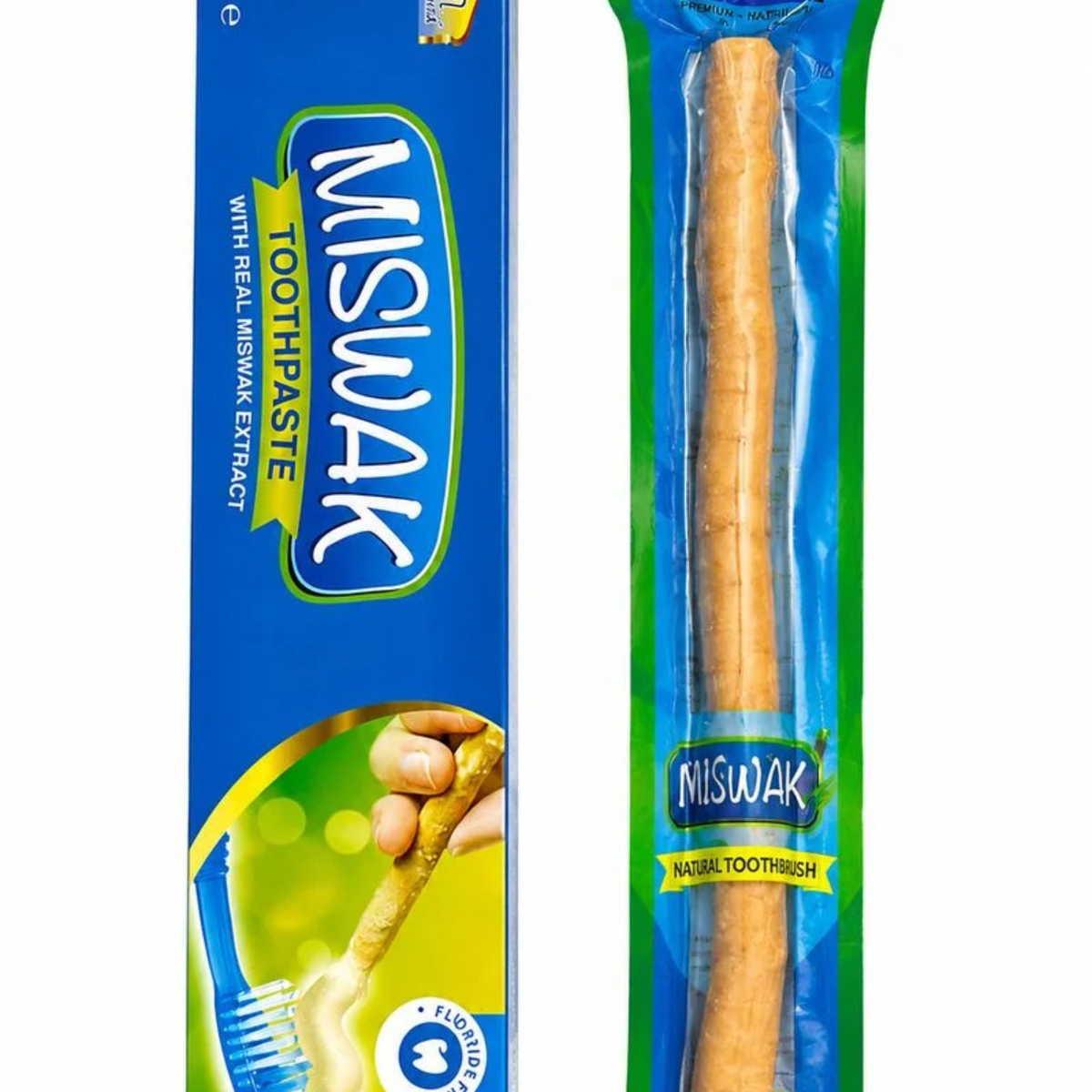 Miswak Oral Care Set – Fluoride-Free Toothpaste with Real Miswak Extract & Natural Miswak Toothbrush
